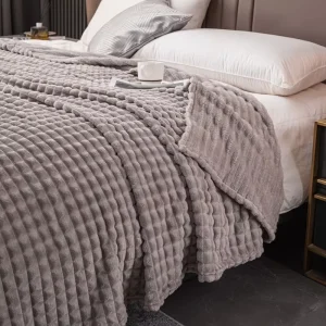 Low MOQ Warm and Cozy Flannel Coral Fleece Throw Blanket Winter Blanket for Bed