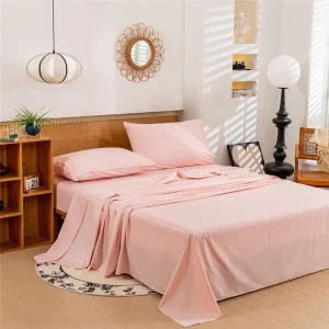Low Moq Skin-Friendly Solid Color Pure Cotton Bed Sheets Sets Queen Size White
