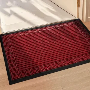 Low Profile Home Hotel Entrance Door Mat Non Slip Rubber Shoe Scraper Embossed Design Dirt Trapper Welcome Mats for Outdoor Use