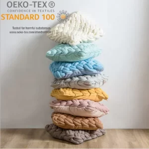 Lq Polyester Giant Chunky Knot Knitted Yarn Weight Cushion Cover Tube Knit Throw Magic Cushion for Home Decoration