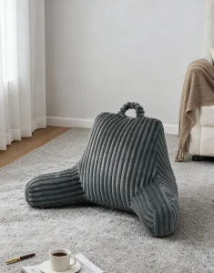 Lumbar Pillow Dark Gray Flannel Reading Pillow Bed Rest Backrest Cushion for Adults Children Dorm Essentials