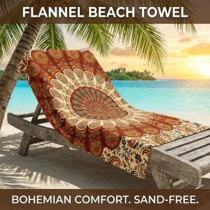 Luxurious Custom Printed Knitted Flannel Beach Towel Sand Free Super Soft Personalized Pattern Large Absorbent Child