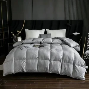 Luxurious King Full Jacquard 50% White Duck Duvet Cover Quilted 800g Fill Weight Eco Friendly Breathable Ultra Soft