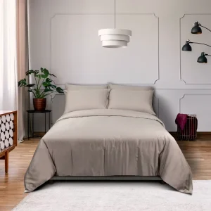 Luxurious Plain Bedsheets Quilt Cover Pillow Cases Set Bamboo Rayon Linen for Four Seasons Bedding Sets