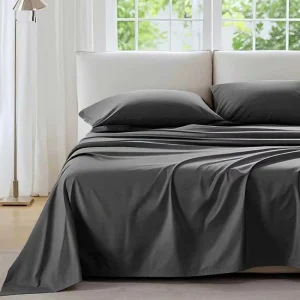 Luxurious Sateen Weave 4Pcs Bedding Set Deep Pockets Fitted Sheet 250TC 100% Egyptian Cotton Flat Sheet with Pillowcases