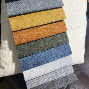 Luxurious Woven Chenille Fabric with Plain Style Smooth Soft Texture Durable Upholstery Cloth for Indoor Sofa Furnishing