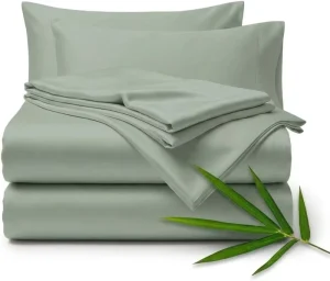 Luxuriously & Cooling 100% Bamboo Bed Sheet Set Bedding Set with Deep Pockets 300TC 100% Bamboo Fiber for Home &Hotel