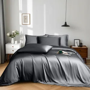 Luxury 100% Bamboo Fabric Eco Friendly Organic 300tc All-Season Duvet Cover Set with Pillowcases and Bed Sheet Four-piece Kit