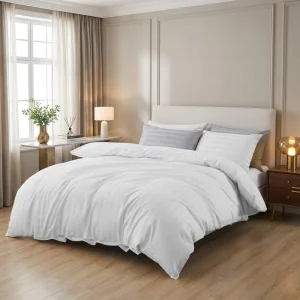 Luxury 100% Combed Cotton 400TC Eco Friendly Customized Hotel Bed Linen Sateen Stitching Flat Sheet Fitted Sheet Set for