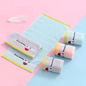 Luxury 100% Cotton 32S Baby Towel 25*50cm High Quality Woven Bathroom Quick Dry Eco Friendly Soft Kids Face Towel