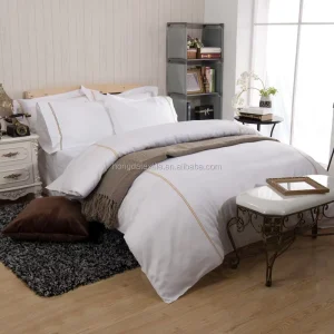 Luxury 100% Cotton 400TC Comforter Set 4-Piece Plain Woven Disposable Feature for Hotel & Home Use