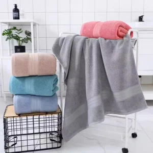 Luxury 100% Cotton Bath Towel Set Hotel Grade Soft Absorbent Antibacterial White for Home Bathroom Gift