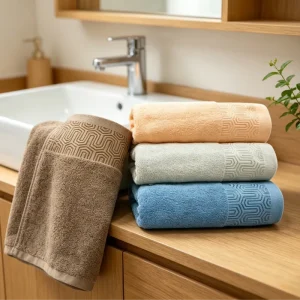 Luxury 100% Cotton Embroidered Bath Towel Multi Color 70x140cm Reusable Highly Absorbent Hypoallergenic Eco-friendly. Logo