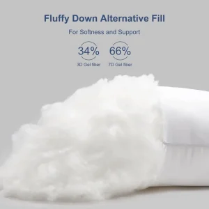 Luxury 100% Cotton Filled Bed Pillows 50×75 cm Firm White Hotel Pillow Insert for Home Sleep Support