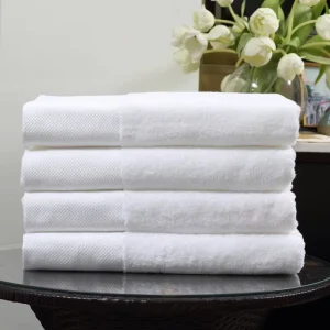 Luxury 100% Cotton Hotel Bath Towel Quick Drying & Soft White Custom Logo 5 Stars Solid Color Woven Technique Hotel Bath Towel