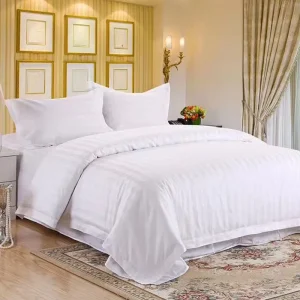 Luxury 100% Cotton Hotel Bed Linen Set Customized Logo Egyptian Cotton 3 Pcs White Bed Sheets 180TC-500TC