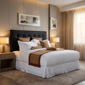 Luxury 100% Cotton Hotel Bedding Set Custom Queen Comforter Set Plant Pattern Woven Four Seasons Goose Down Filled 300TC