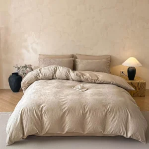 Luxury 100% Cotton Jacquard Comforter Set Modern Minimalist 3D Texture European Style Quality Duvet Cover Set for Home Decor