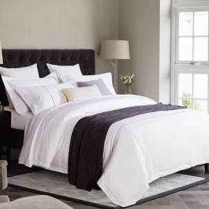 Luxury 100% Cotton Pure White Hotel Bedding Set 60s 80s Sateen Weave for 5 Star Hospitality & Resort Standard