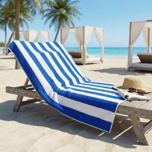 Luxury 100% Cotton Terry Cloth Beach Towel Custom Logo Oversized Heavyweight Absorbent Personalized Jacquard Towel