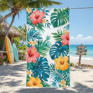 Luxury 100% Cotton Terry Eco Friendly Beach Towel Custom Logo Printed Oversized Soft Absorbent Pool Swim Towel for