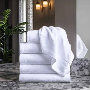 Luxury 100% Cotton Terry Hypoallergenic Plaid Pattern Hotel Bath Towel Custom Logo Embroidery Beach Travel Shower Gift