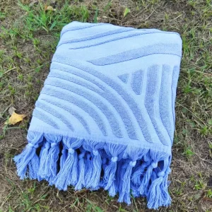 Luxury 100% Cotton Velour Woven Jacquard Beach Towel Custom Design Big Logo Hypoallergenic Eco Friendly for Home Bath Hotel Use