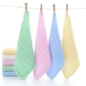 Luxury 100% Organic Cotton Newborn Baby Towel Gauze Baby Sweat square Towel Burping Bath Towels and Wash Cloth Set for Baby