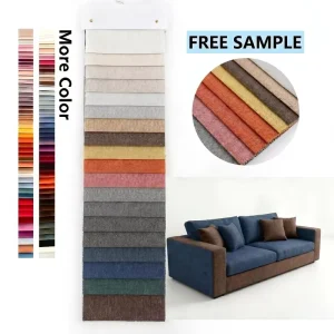 Luxury 100% Polyester Faux Linen Woven Fabric Breathable Home Textile for Sofa
