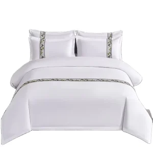 Luxury 100% Polyester Modern Printed Hotel Home Bedding Set All season Solid Eco Friendly Woven Breathable Sheet Pillowcase