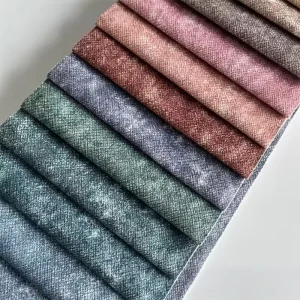 Luxury 100% Polyester Printed Burnout Fabric Custom for Sofa Velvet Home Textile Furniture Warp Anti-Static Blackout Curtain