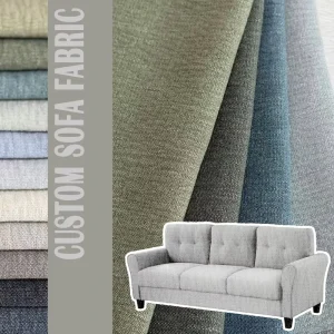 Luxury 100% Polyester Sofas Living Room Fabric Flower Upholstery Linen Fabric