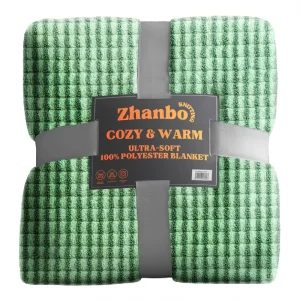 Luxury 100% Polyester Teddy Fleece Blanket 400GSM Super Soft Thick Warm 3D Grid Throw European American Style All Season Bed