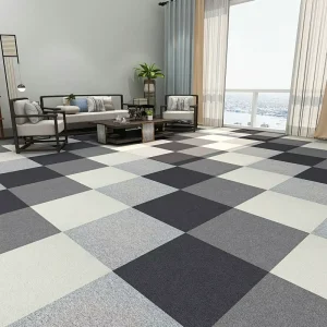 Luxury 100% Pp Carpet Tiles Office Commercial Carpet Tiles 50x50cm Squares Carpet Factory