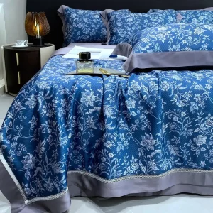 Luxury 100% Tencel Bedding Sets Duvet Cover Set Printed Bed Sheet Set