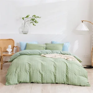 Luxury 1000 TC Microfiber Duvet Cover Set 3 Piece Modern Style Comforter Beds Hotels 100% Polyester Soft Seersucker Woven