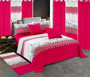 Luxury 13 Piece King Bedding Set Includes Fitted Sheet Curtains Complete Sheet Set