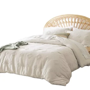 Luxury 200TC Plush Tufting Comforter Set High Density and Warm Comfort for Home or Wedding 4 Piece Bedding Set