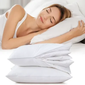 Luxury 3 Layer Goose Down Feather Pillow Insert Home Sleep Bed Pillow Adjustable Neck Head Pillow Inner