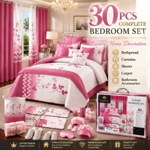 Luxury 30 Pieces Quilts Complete Bedroom Makeover Set Bedspread Coverlets Curtain Sheet Carpet Bathroom Set Home Decor