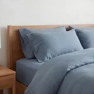 Luxury 300tc 100% Linen Woven Solid Pattern Soft Eco-friendly Queen Size Duvet Cover Set Sheet Pillowcases All-Season Home Use