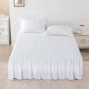 Luxury 300tc Anti Pilling Polyester Bed Skirt Durable Elastic Band Home Hotel Apartment Dorm Decor