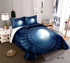 Luxury 3pcs 100% Polyester Digital Print 3D Comforter Set Single Bedding Including Duvet Cover Queen King Twin