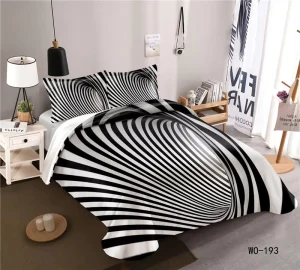 Luxury 3pcs 100% Polyester Digital Print 3D Comforter Set Single Bedding Including Duvet Cover Queen King Twin