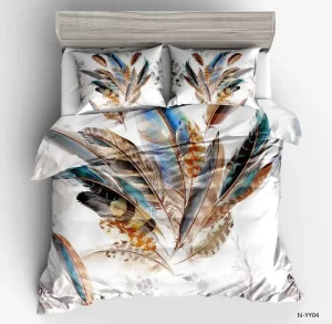 Luxury 3pcs 100% Polyester Digital Print 3D Comforter Set Single Bedding Including Duvet Cover Queen King Twin