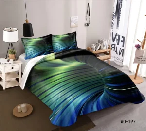 Luxury 3pcs 100% Polyester Digital Print 3D Comforter Set Single Bedding Including Duvet Cover Queen King Twin