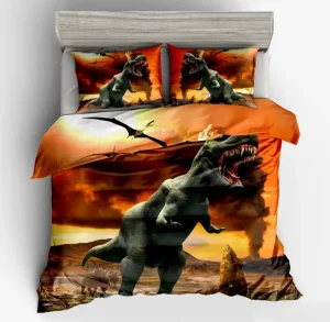 Luxury 3pcs 100% Polyester Dinosaur Planet Digital Print 3D Comforter Set Single Bedding Including Duvet Cover