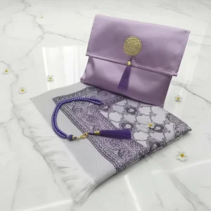 Luxury 3pcs/set Muslim Prayer Rug Set With Elegant 99 Beads Pearl Prayer Tasbih Portable Prayer Mat for Women Eid Wedding Gifts