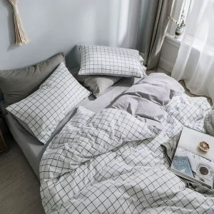 Luxury 400TC Cotton Flat Sheet Sets King Size Bedding with Wedding Pillowcase Design Comforter Set for Full Beds