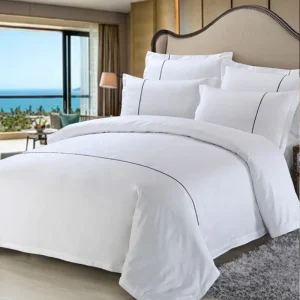 Luxury 5 Star Hotel 100% Egyptian Cotton 600 Thread Count King Bed Sheets Set With Ribbon Border Bedding Set Bed Linen Set